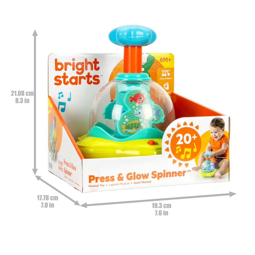 BRIGHT STARTS Hračka hudobná svietiaca Press&amp;Glow Spinner 6m+