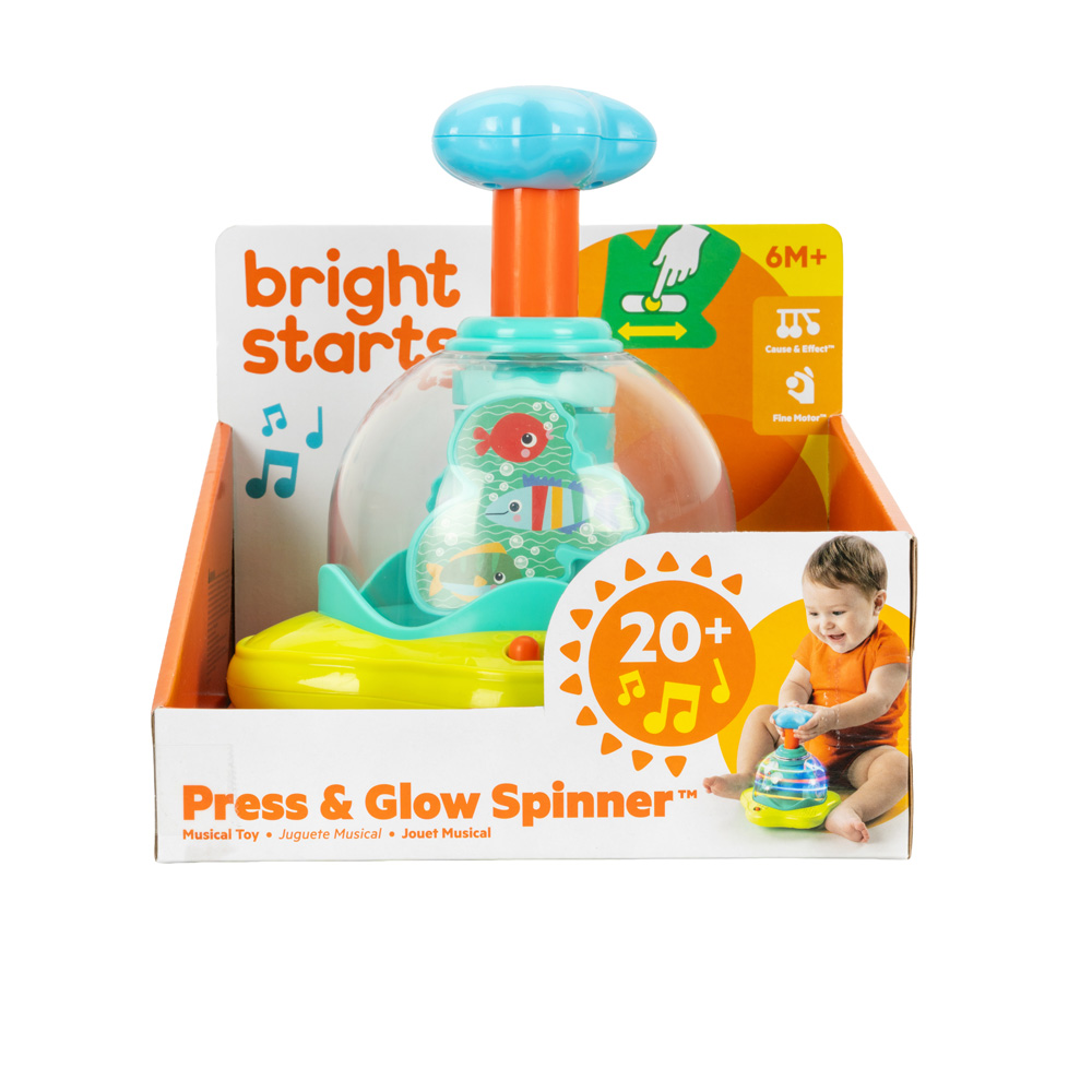 BRIGHT STARTS Hračka hudobná svietiaca Press&amp;Glow Spinner 6m+
