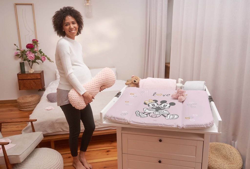 CEBA BABY Podložka prebaľovacia mäkká na komodu (85x72) Disney Minnie &amp; Mickey Pink