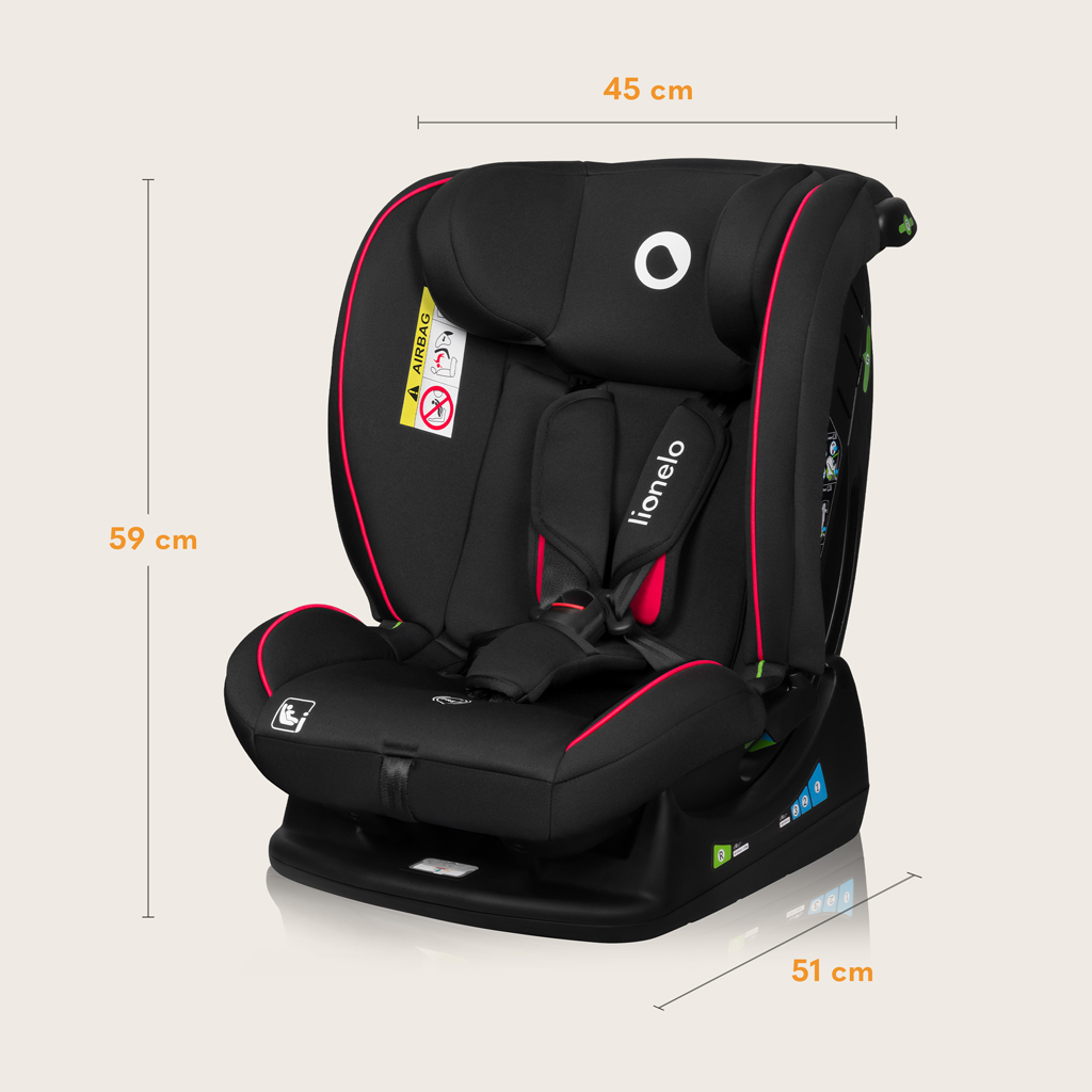 LIONELO Autosedačka Aart i-Size (40-150 cm) Black Carbon Red