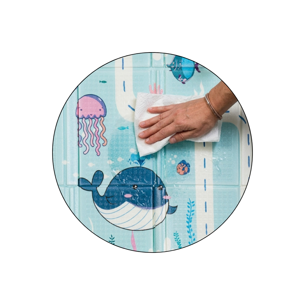 PETITE&amp;MARS Podložka na hranie skladacie Campy S 120x120cm Ocean&amp;Arabesca