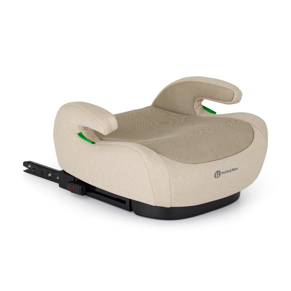 PETITE&amp;MARS Podsedák Optimus Pro i-Size Air Sage Beige 125 - 150 cm (22-36 kg)
