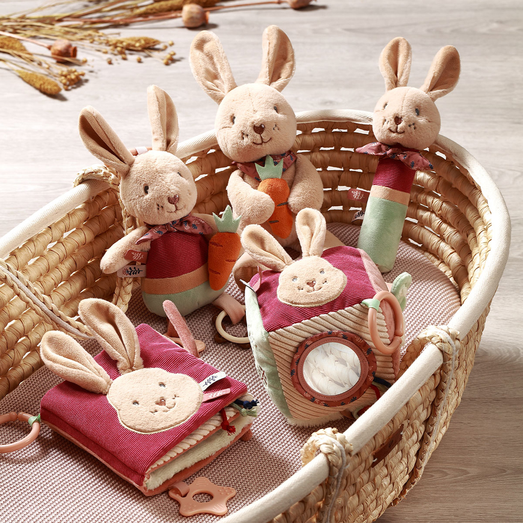 BABYONO Hračka hudobná na C-krúžku Rabbit Karo 0m+