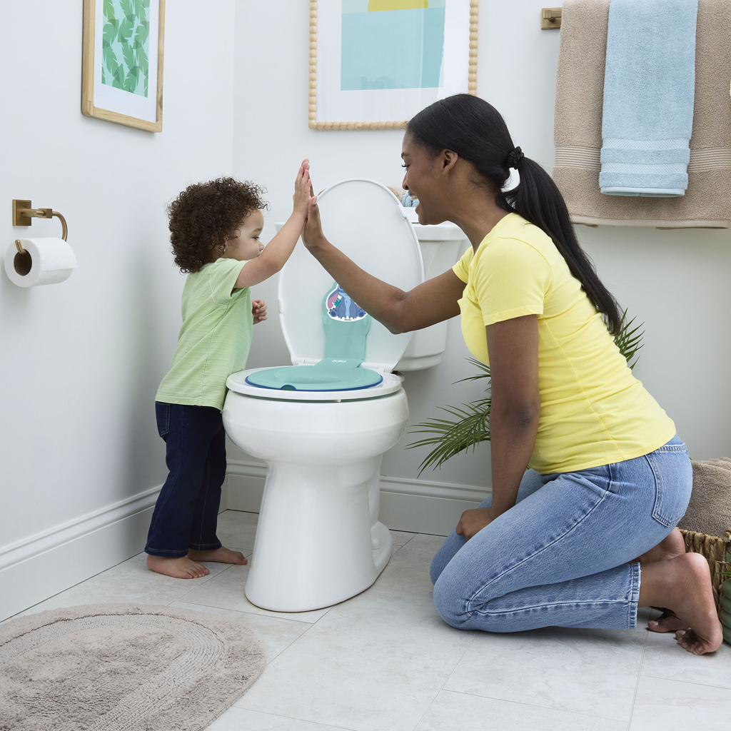 BRIGHT STARTS Redukcia na WC nalepovacia Flip &amp; Sit™ STITCH™ 18m+, do 23kg