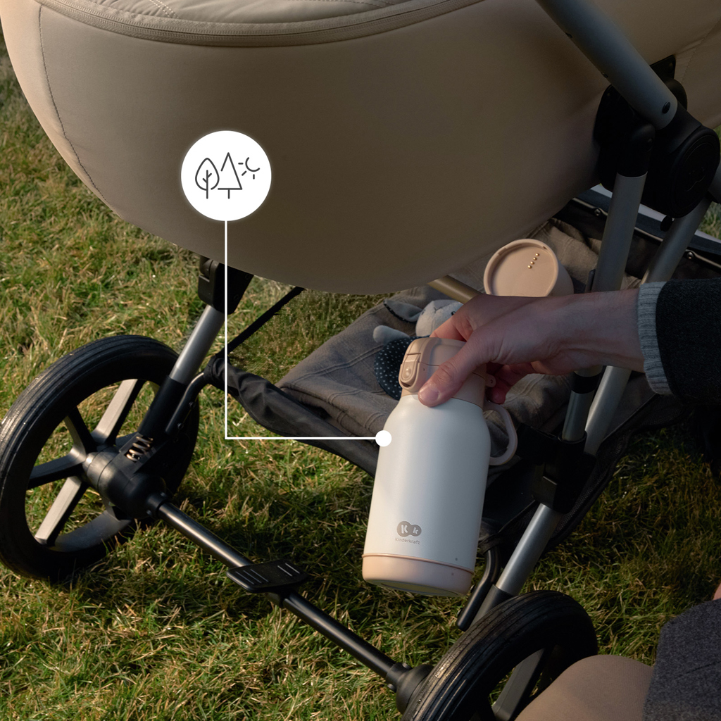 KINDERKRAFT Cestovný ohrievač mlieka a termoska 2v1 Gaja Green