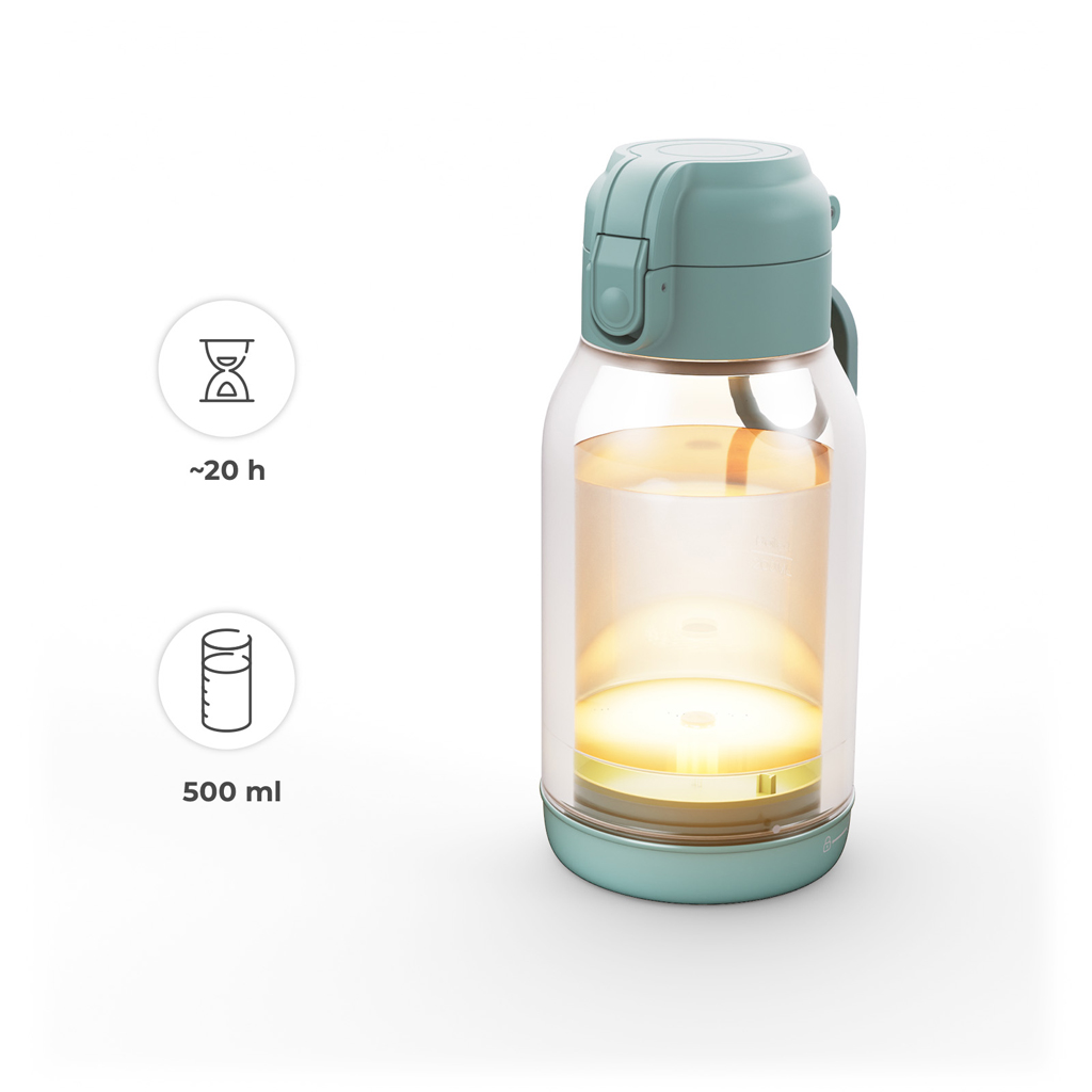 KINDERKRAFT Cestovný ohrievač mlieka a termoska 2v1 Gaja Green