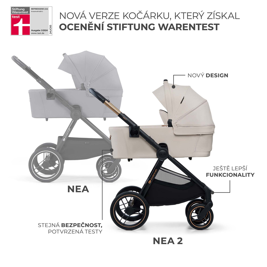 KINDERKRAFT Kočík kombinovaný Nea 2 2v1 Beige