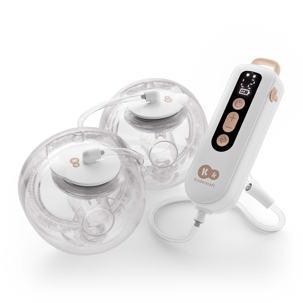 KINDERKRAFT Odsávačka materského mlieka Double Hands-free Gentle Flow Gold
