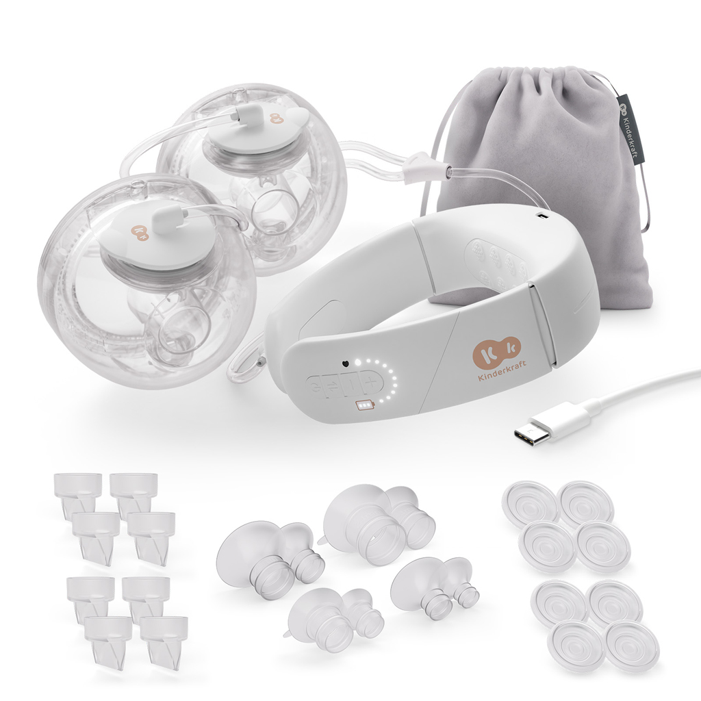 KINDERKRAFT Odsávačka materského mlieka s funkciou ohrevu krku Double Hands-free Gentleneste
