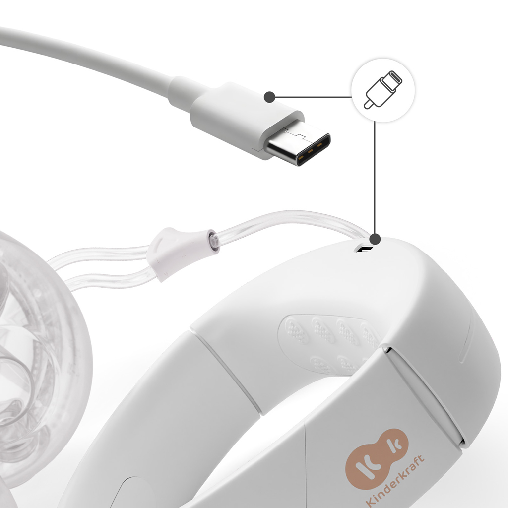 KINDERKRAFT Odsávačka materského mlieka s funkciou ohrevu krku Double Hands-free Gentleneste