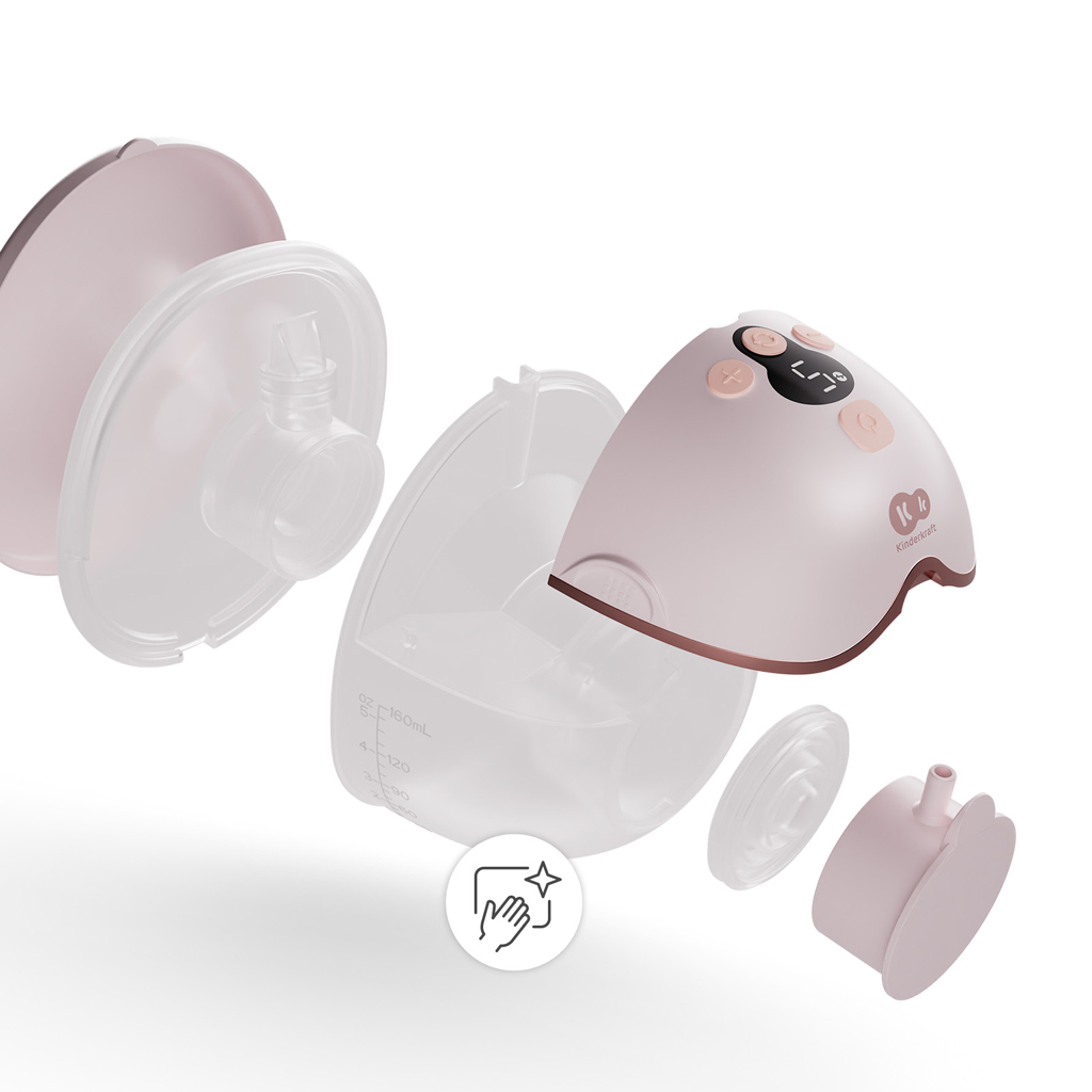 KINDERKRAFT Odsávačka materského mlieka Single Hands-free Mamaflow Pink