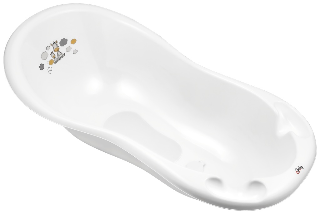 MALTEX Vanička Zebra 100 cm so štupľom a protišmykovou podložkou - white