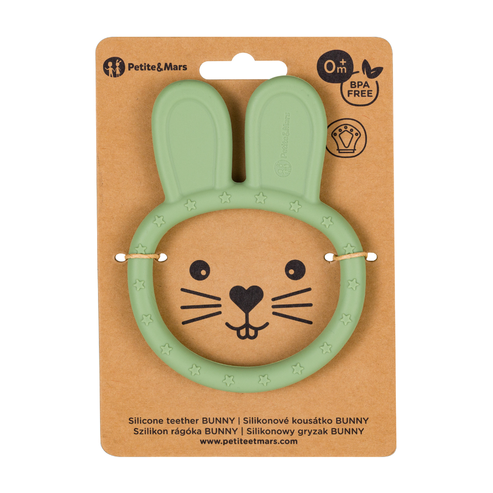PETITE&amp;MARS Hryzačka silikónová Bunny Sweet Pea 0m+