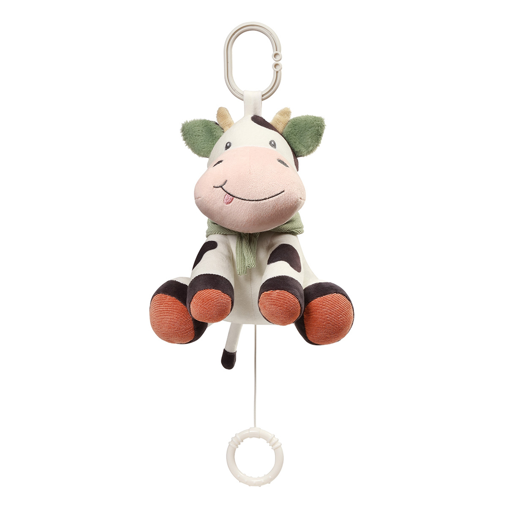 BABYONO Hračka hudobná na C-krúžku Cow Bingo 0m+