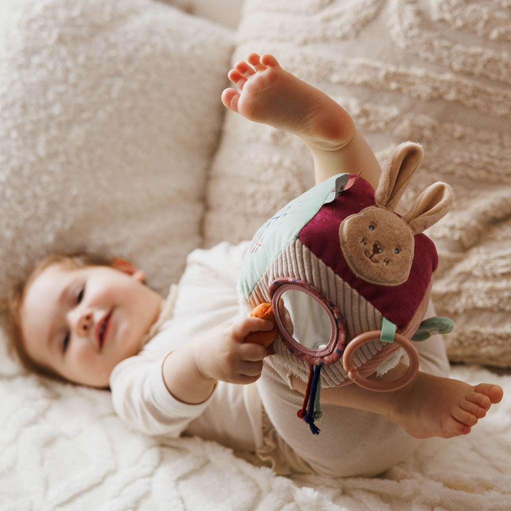 BABYONO Kocka sensorická Rabbit Karo 0m+