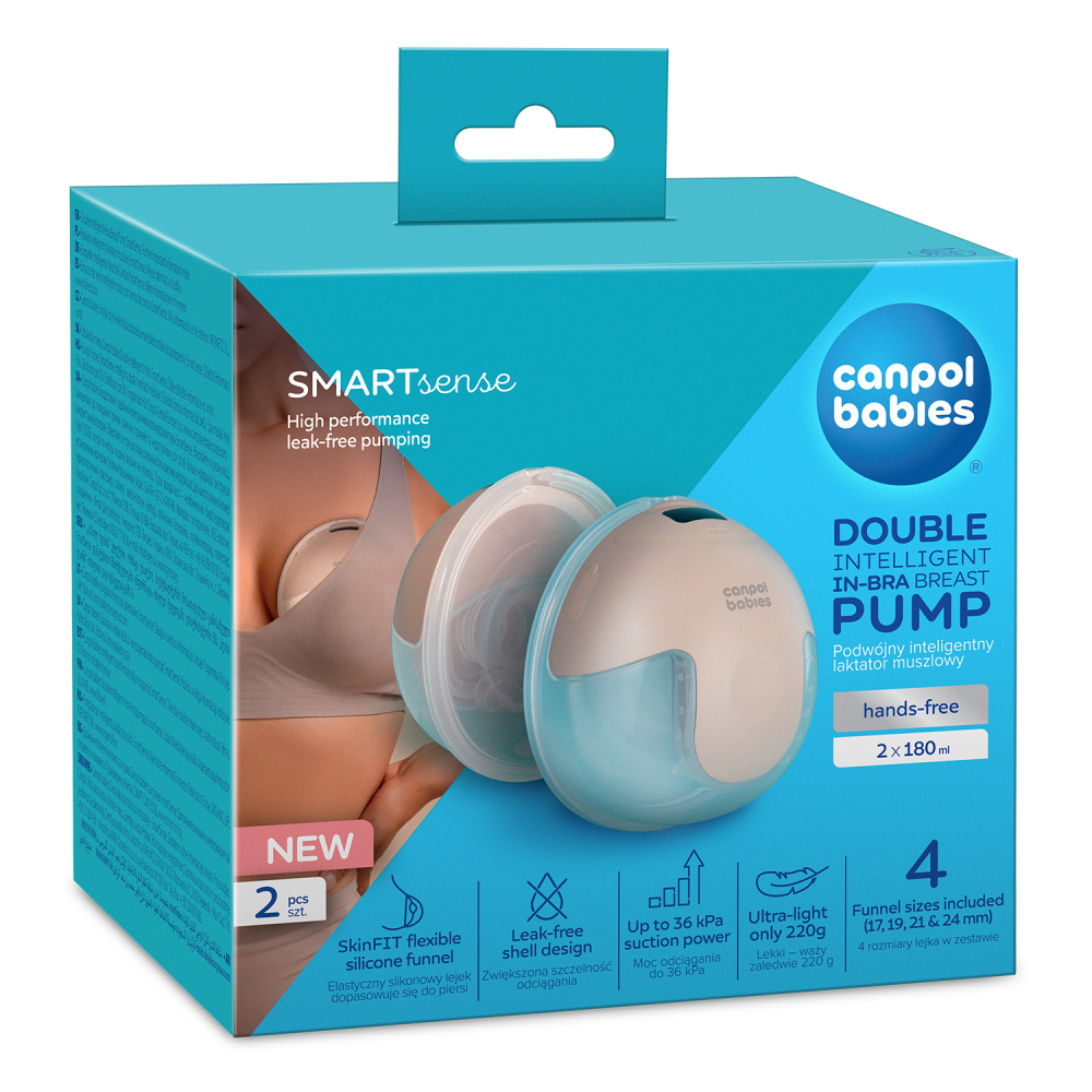 CANPOL BABIES Odsávačka materského mlieka do podprsenky dvojitá elektrická SmartSense