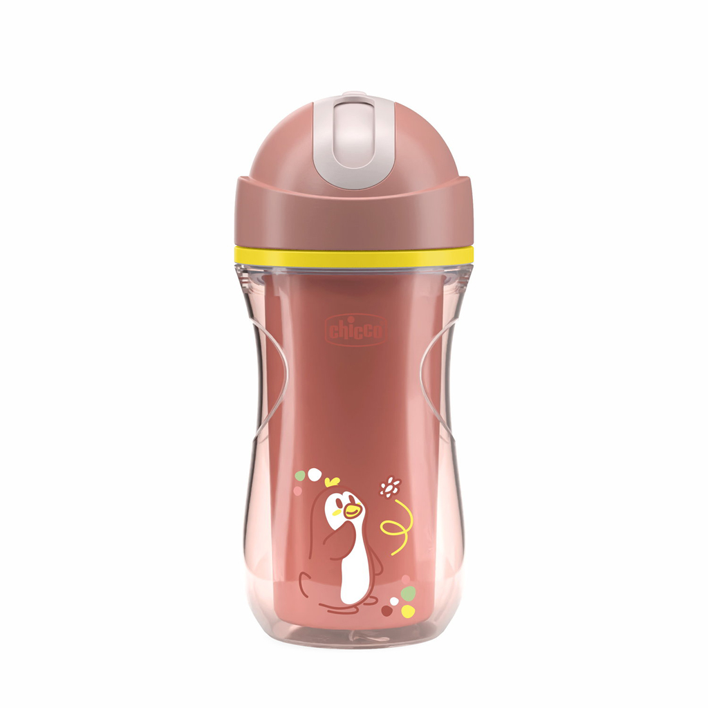 CHICCO Hrnček Sport termo so slamkou pink, 14m+