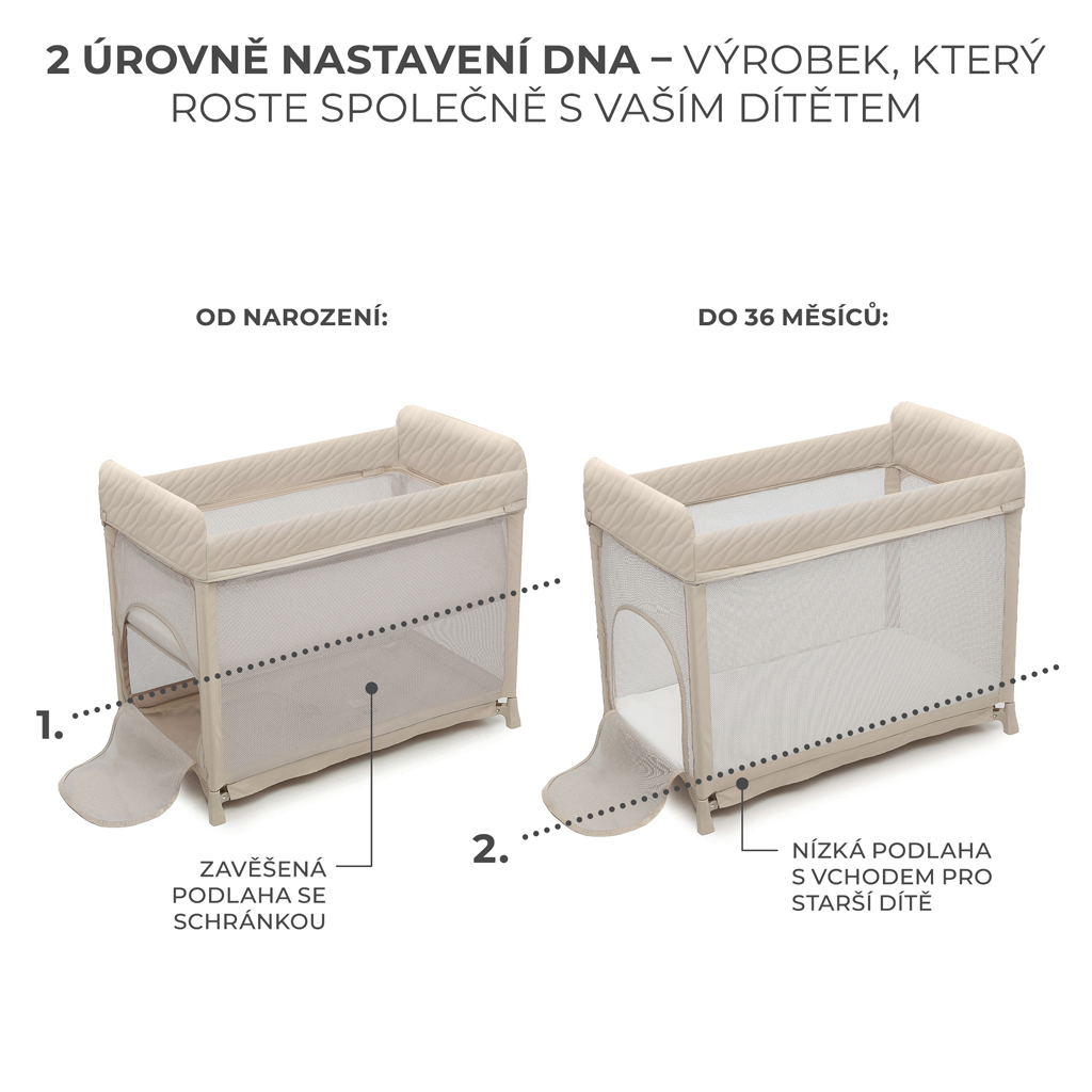 KINDERKRAFT SELECT Postieľka cestovná Moon Dream Beige