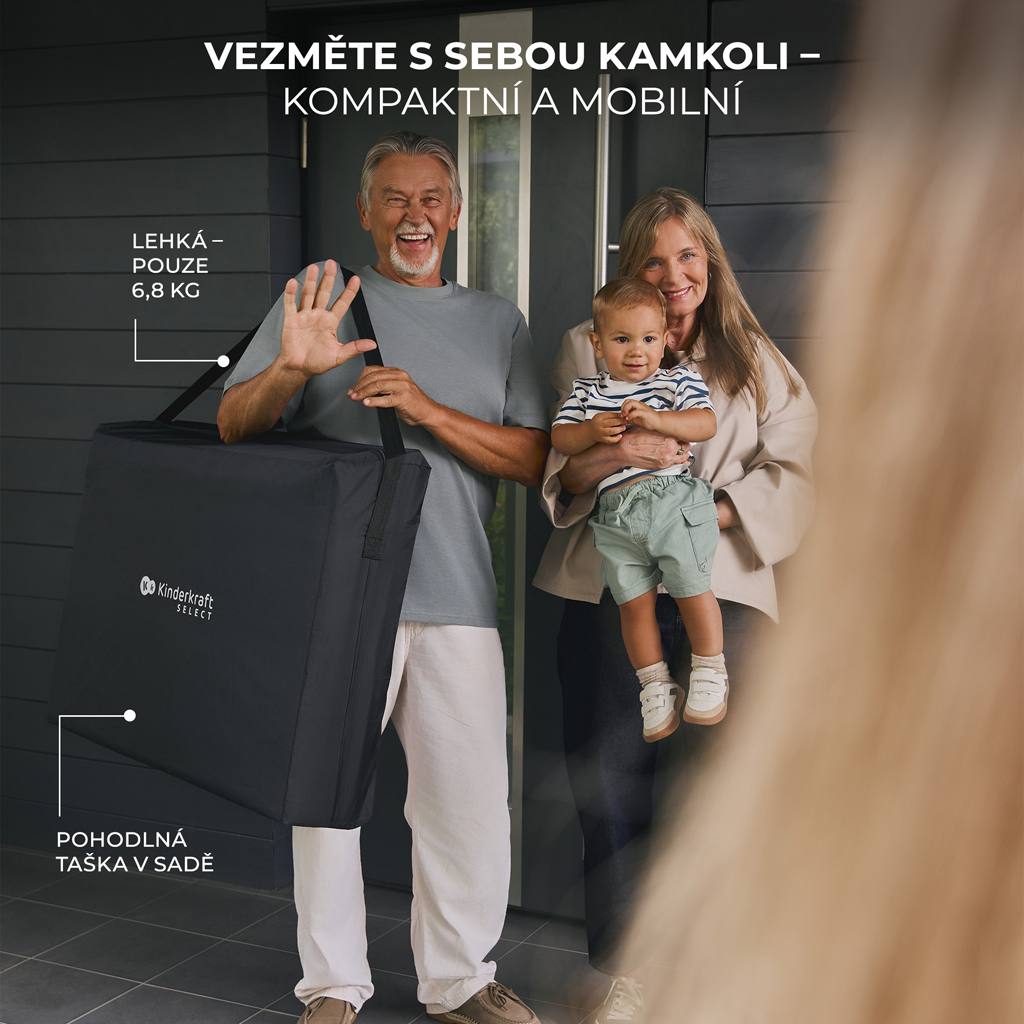 KINDERKRAFT SELECT Postieľka cestovná Moon Dream Beige
