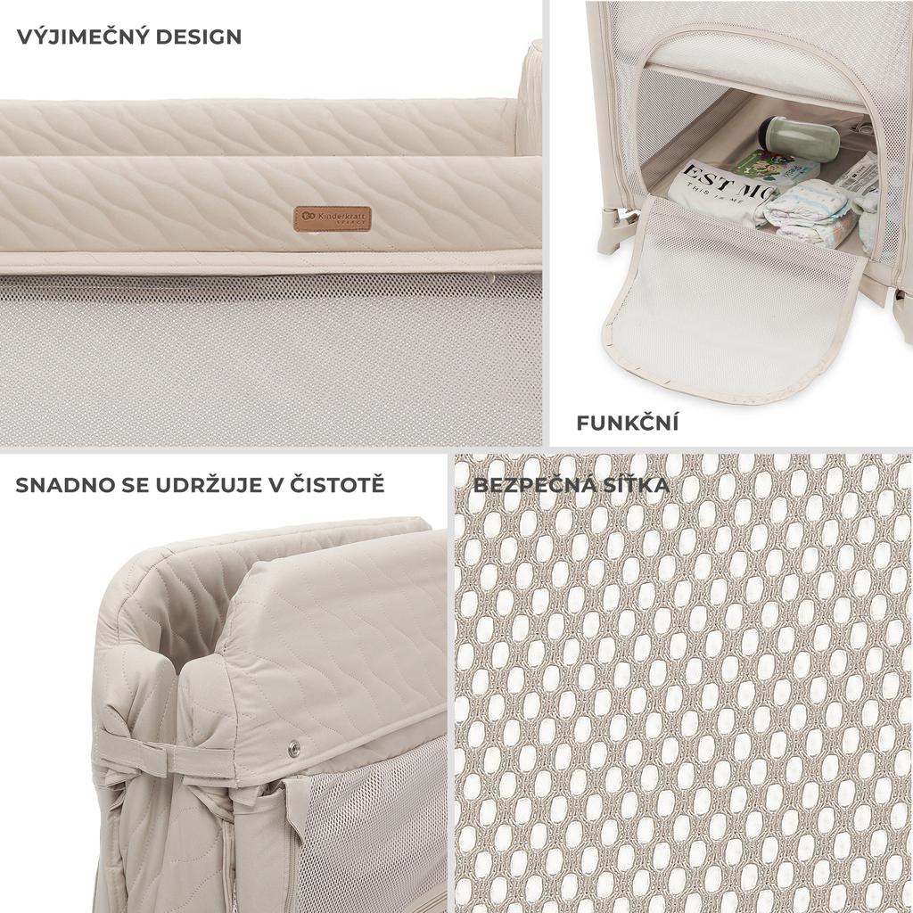 KINDERKRAFT SELECT Postieľka cestovná Moon Dream Beige