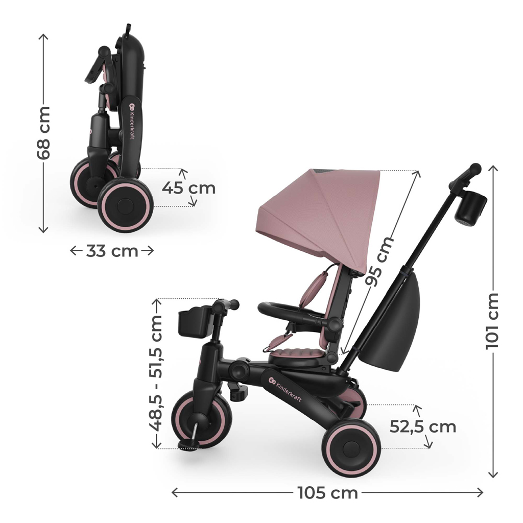 KINDERKRAFT Trojkolka Jazz 3 Pink, 9m+