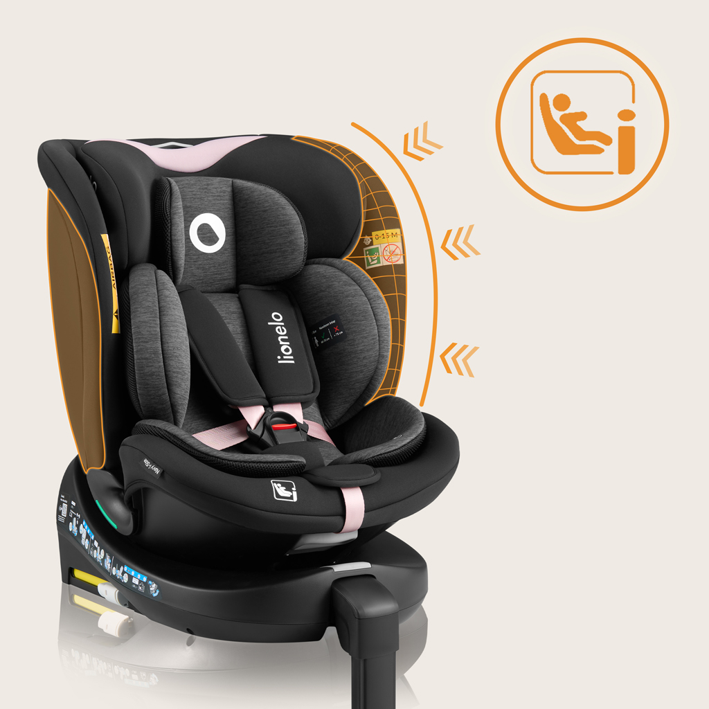 LIONELO Autosedačka Navy i-Size (40-150 cm) Black Pink