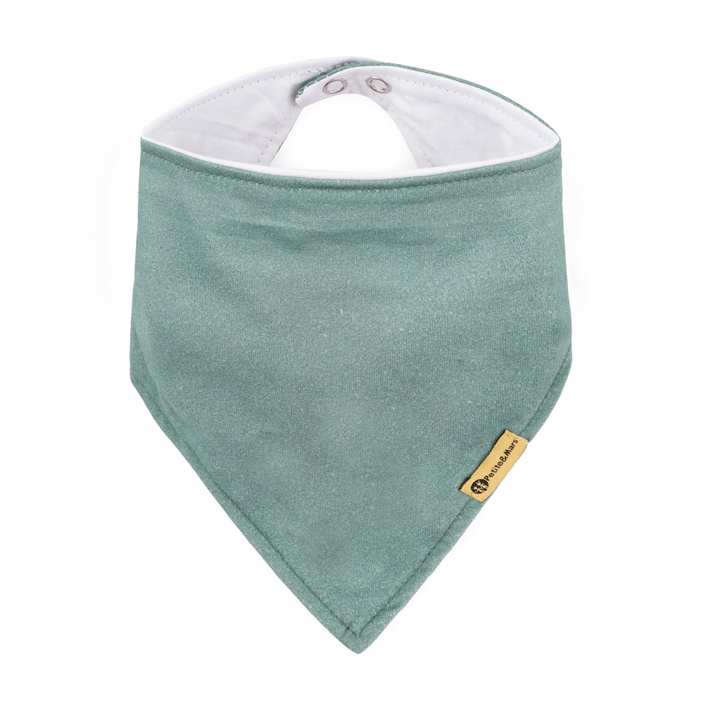 PETITE&amp;MARS Podbradník bandana Luke 2 ks  Beige Kiwis&amp;Misty Green 3m+