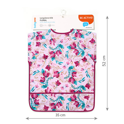 BABYONO Podbradník s dlhým rukávom Floral, 85 x 42cm, 2-4r