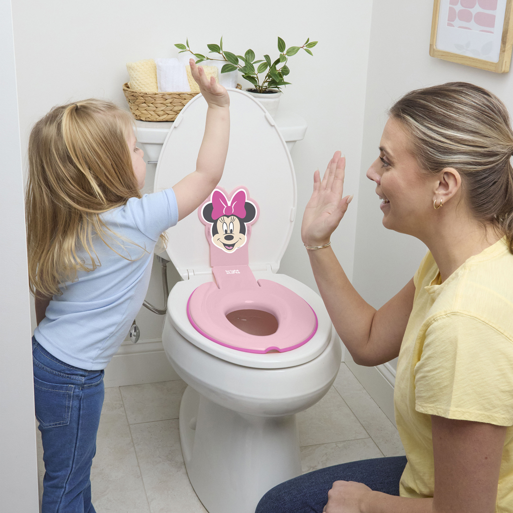 BRIGHT STARTS Redukcia na WC nalepovacia Flip &amp; Sit™ MINNIE MOUSE™ 18m+, do 23kg