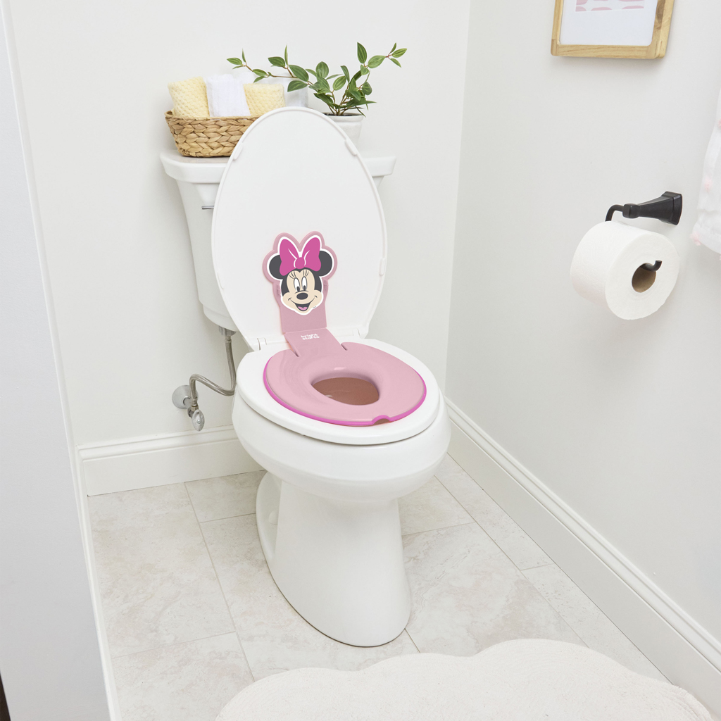 BRIGHT STARTS Redukcia na WC nalepovacia Flip &amp; Sit™ MINNIE MOUSE™ 18m+, do 23kg