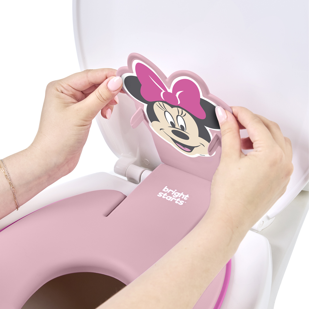 BRIGHT STARTS Redukcia na WC nalepovacia Flip &amp; Sit™ MINNIE MOUSE™ 18m+, do 23kg