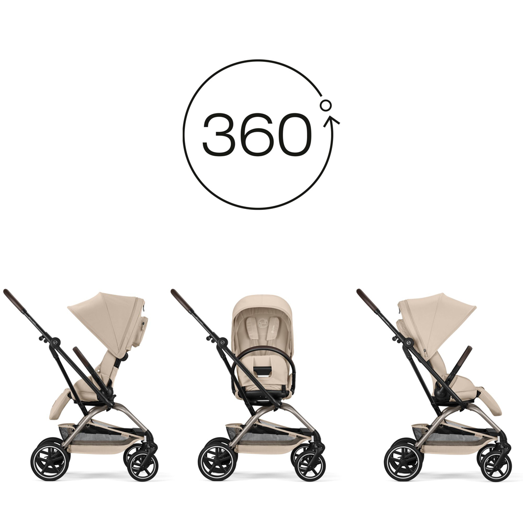 CYBEX Športový kočík Eezy S Twist+ 2 Taupe - Stormy Blue Gold