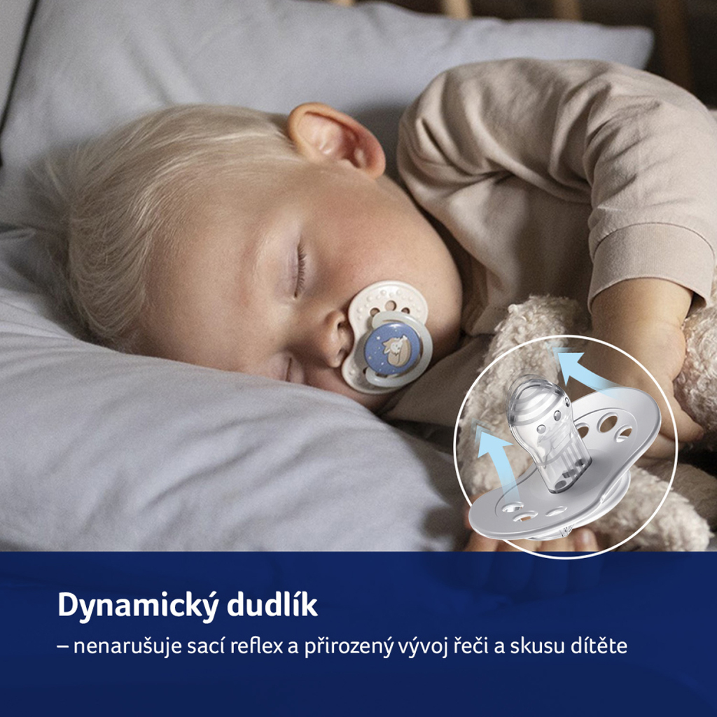 LOVI Cumlík silikónový dynamický 0-6m 2ks Night&amp;Day
