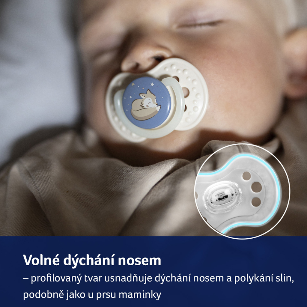 LOVI Cumlík silikónový dynamický 0-6m 2ks Night&amp;Day