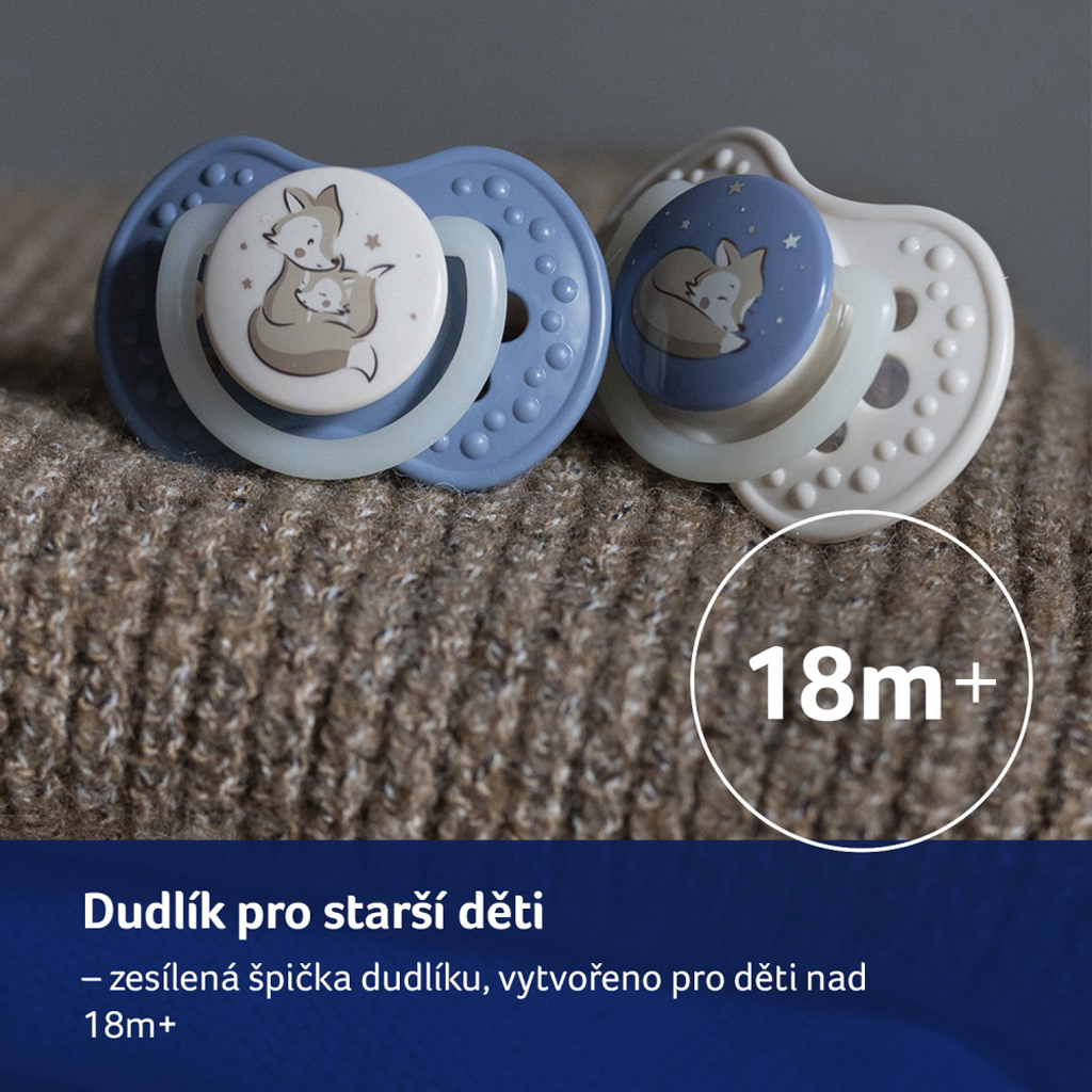 LOVI Cumlík silikónový dynamický 0-6m 2ks Night&amp;Day