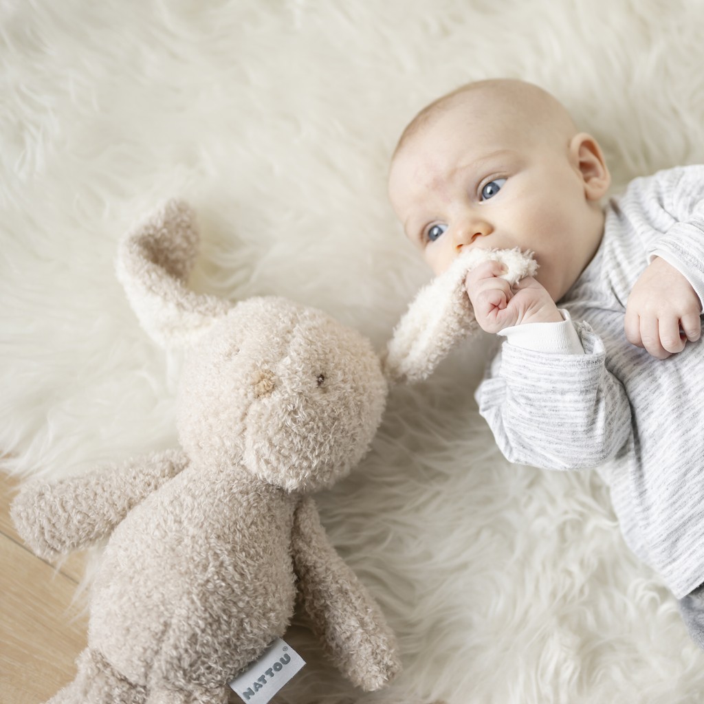 NATTOU Hračka plyšová Teddy zajačik 34 cm, 0m+