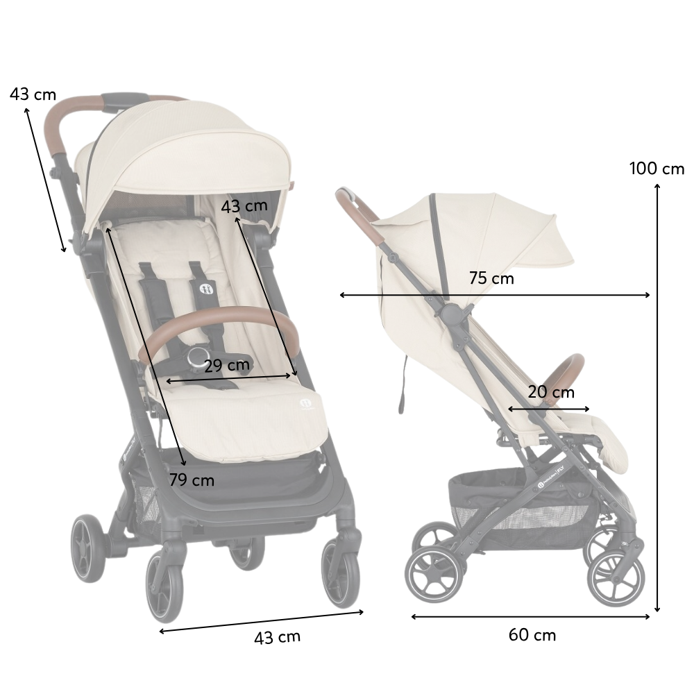 PETITE&amp;MARS Kočík športový Fly Sahara Beige