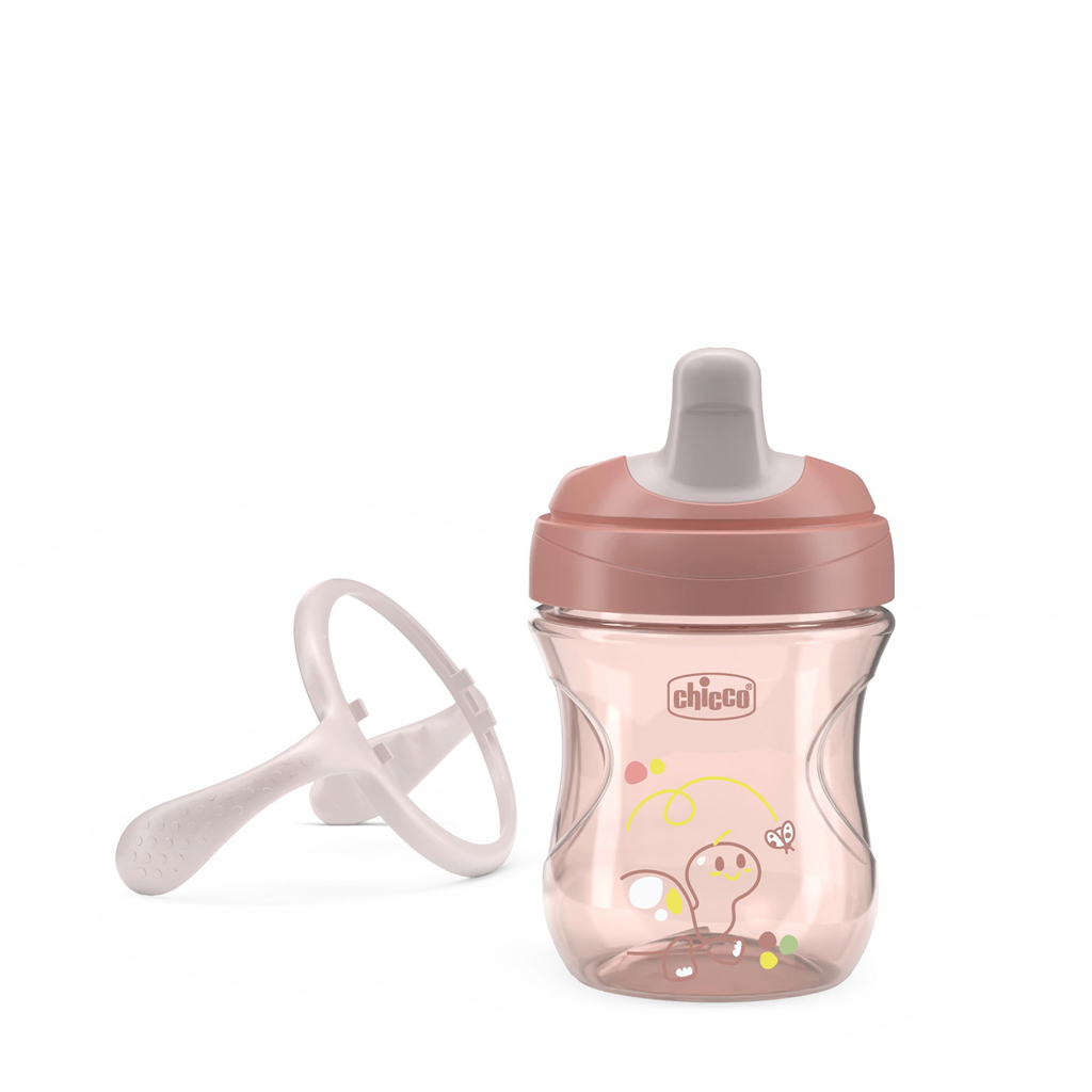 CHICCO Hrnček Training s držadlami pink, 6m+