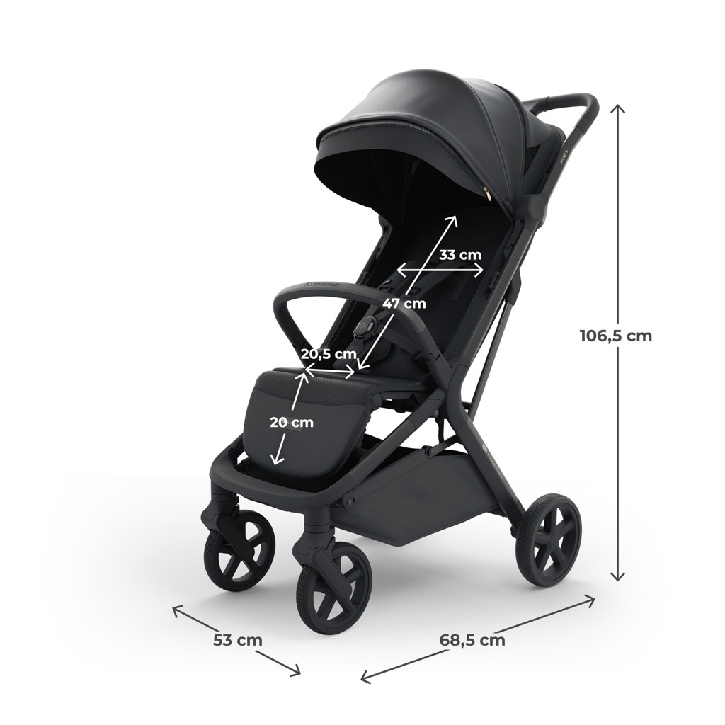 KINDERKRAFT SELECT Kočík športový Nubi 3 Midnight Black