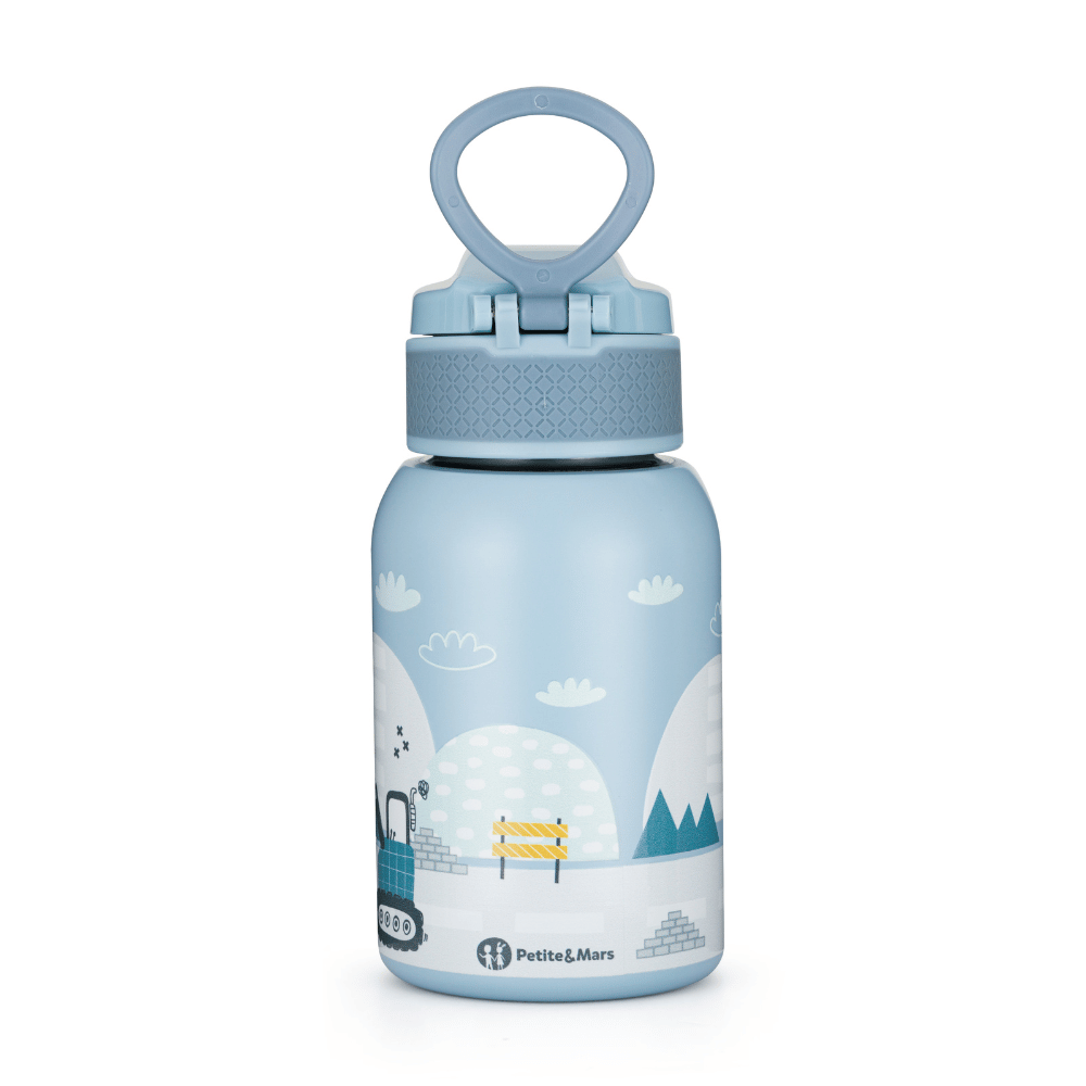 PETITE&amp;MARS Fľaša nerezová termo so slamkou 350 ml Work Zone 12m+