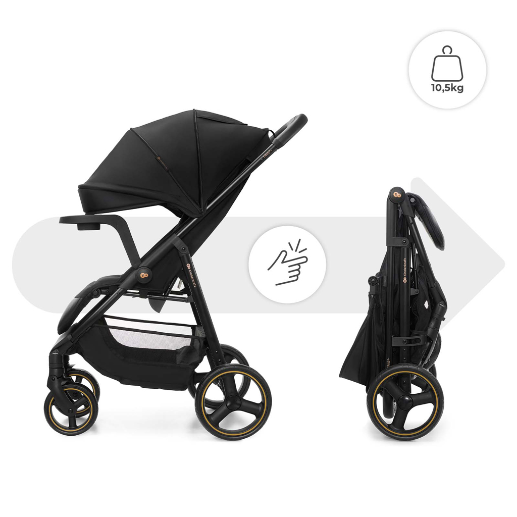 KINDERKRAFT Kočík športový Trig 3 Tray Onyx Black