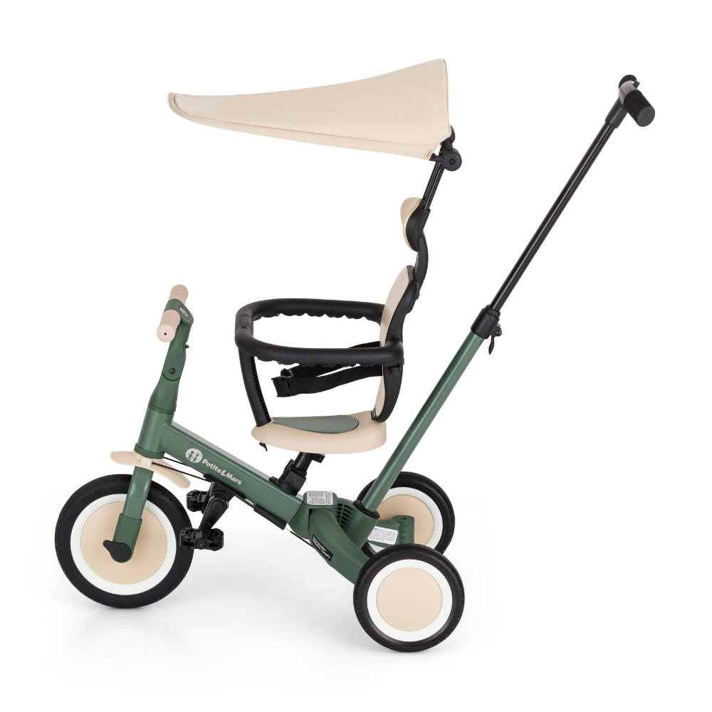 PETITE&amp;MARS Trojkolka multifunkčná 5v1 Turbo Plus Misty Green