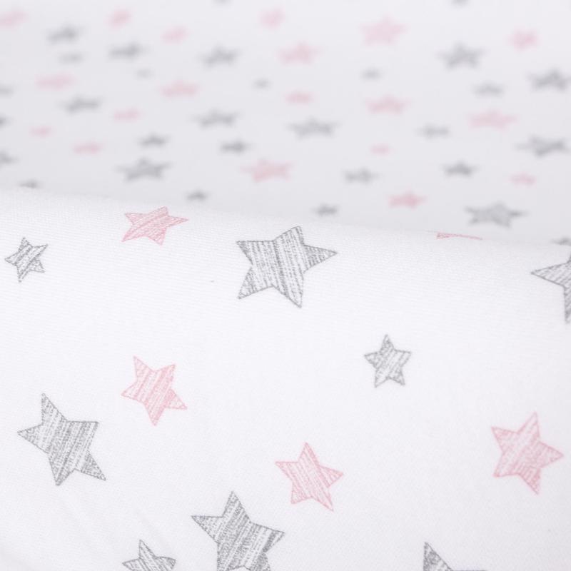 CEBA BABY Poťah na prebaľovaciu podložku 50x70-80 cm 2 ks Candy Pink+Pink Stars