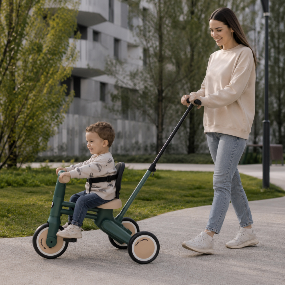 PETITE&amp;MARS Trojkolka multifunkčná 4v1 Drift Misty Green