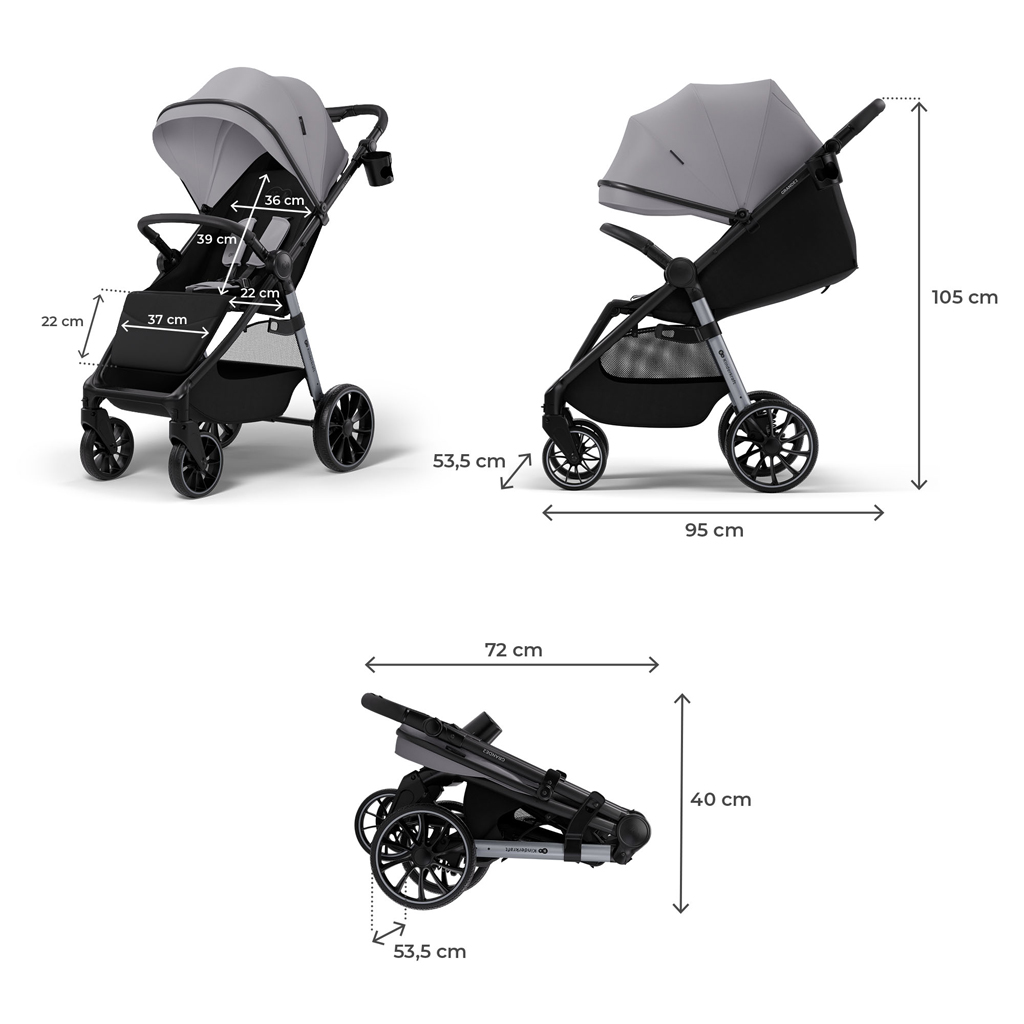 KINDERKRAFT Kočík športový Grande 2 Moonlight Grey