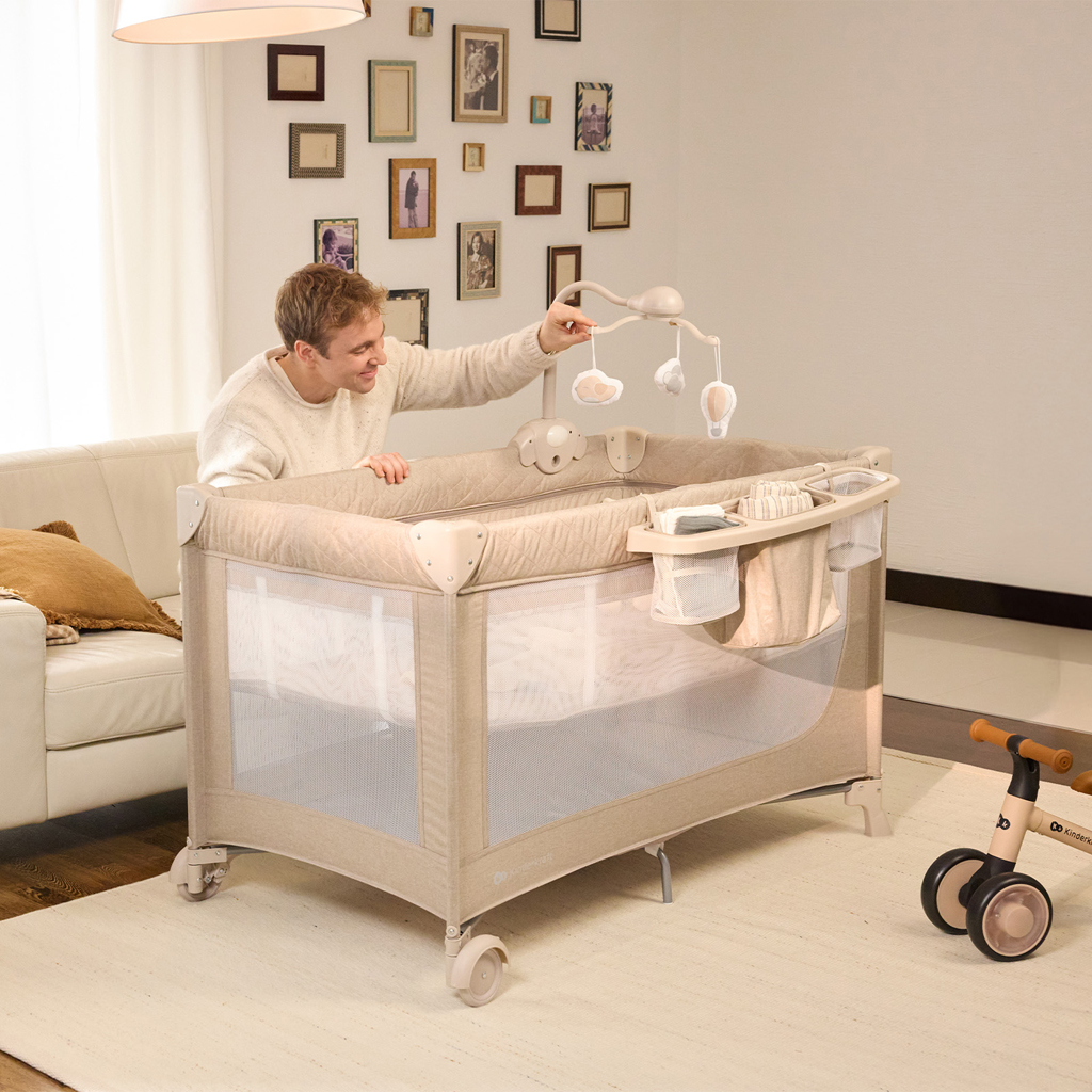 KINDERKRAFT Postieľka cestovná Leody Up Beige