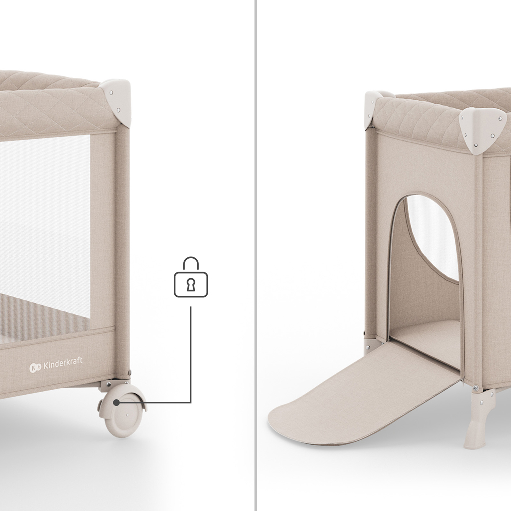 KINDERKRAFT Postieľka cestovná Leody Up Beige