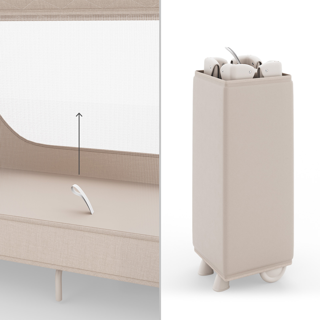 KINDERKRAFT Postieľka cestovná Leody Up Beige s príslušenstvom