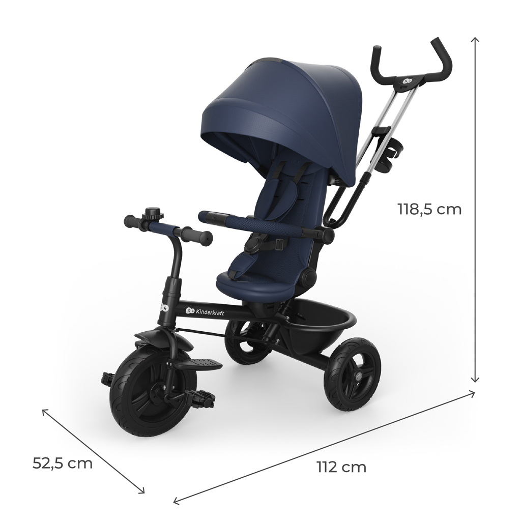 KINDERKRAFT Trojkolka Aston 2 Plus Navy, 9m+