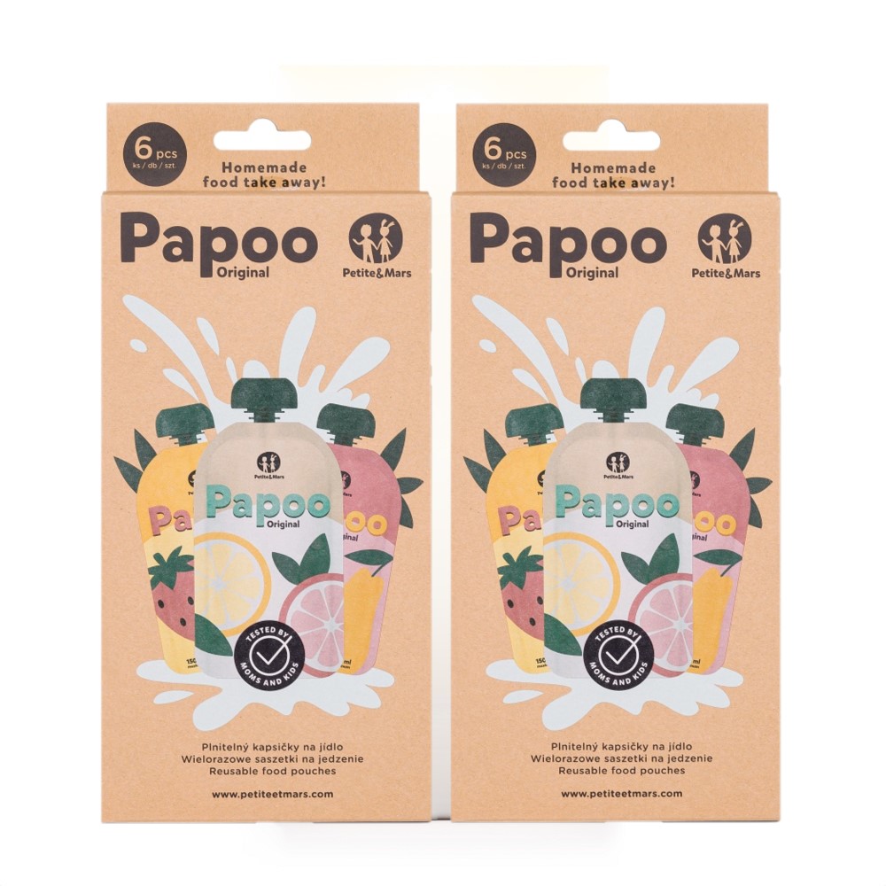 PETITE&amp;MARS Kapsička na jedlo Papoo Original 1+1 ZADARMO